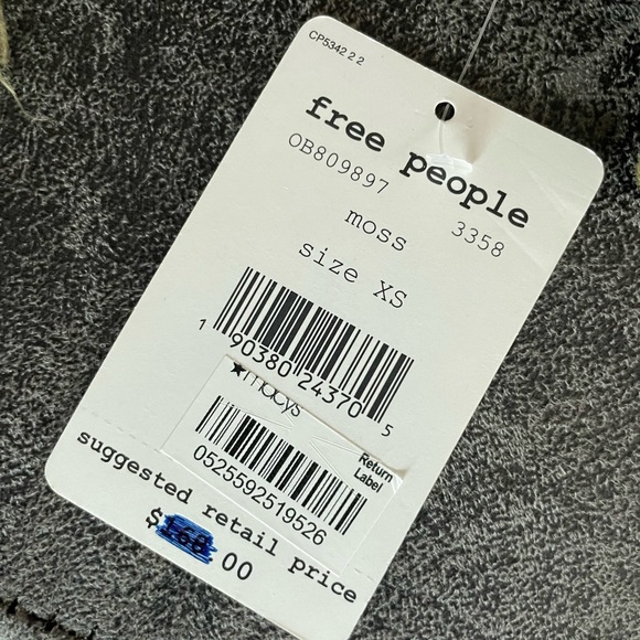 Free People Willlow Cotton Denim Jacket Moss XS - Picture 6 of 7